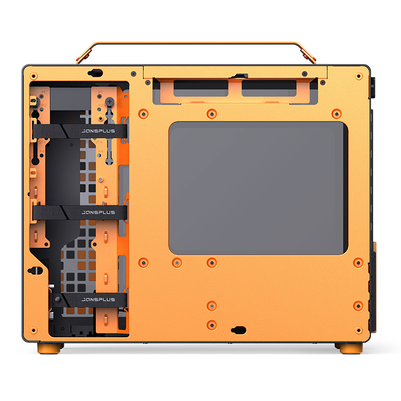 Корпус JONSBO Z20, Mini-Tower, TG, no fan, 1xUSB-A 3.2 + 1xUSB-C 3.2, mATX, mITX Orange/Black