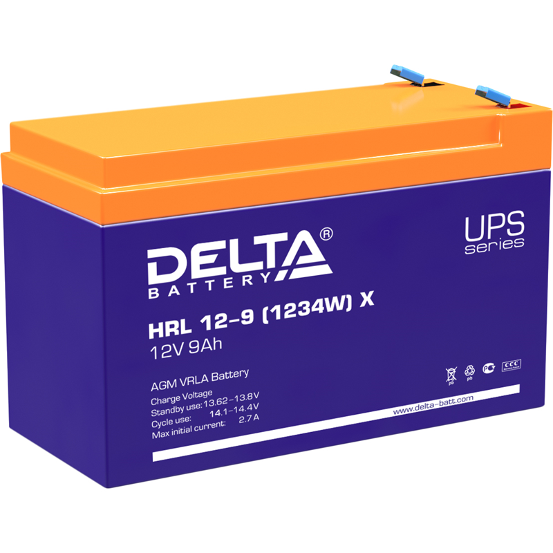 Аккумуляторная батарея Delta Аккумуляторная батарея HRL 12-9 (1234W) X (12V / 9Ah)
