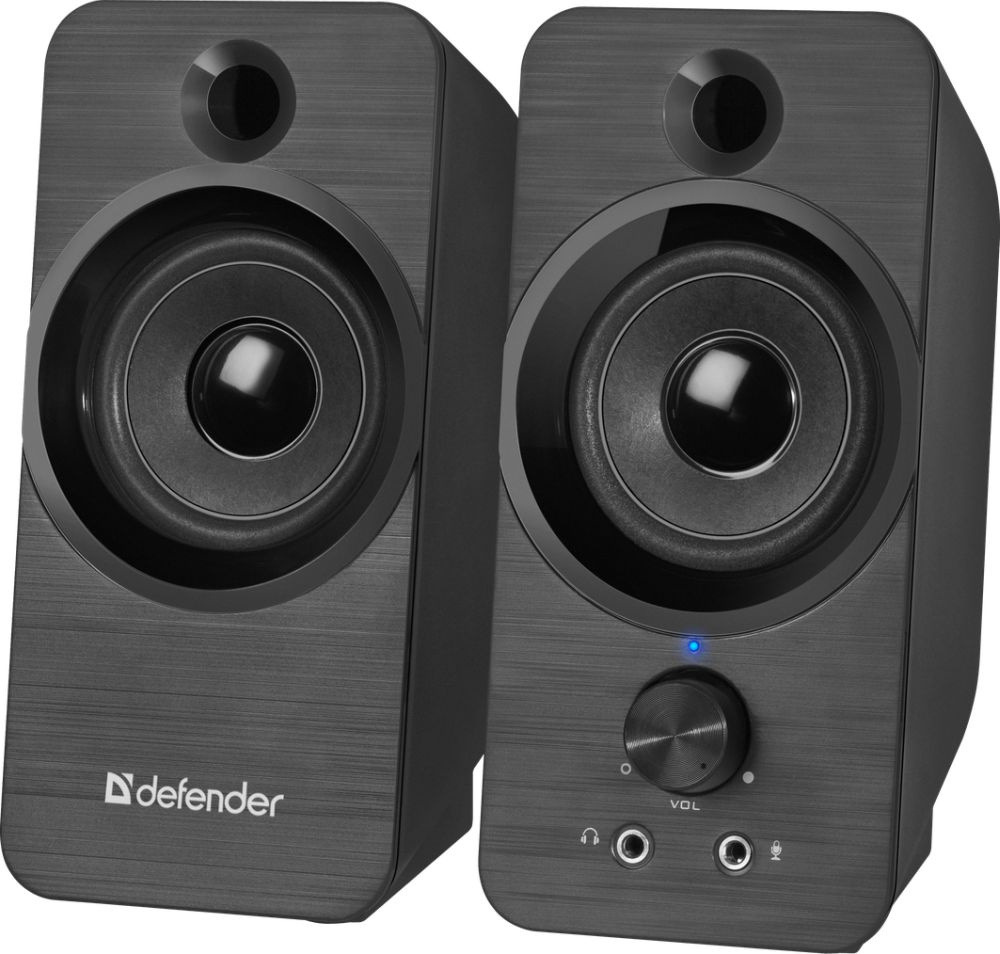 Колонки Defender SPK-190 2.0 черный 8Вт портативные
