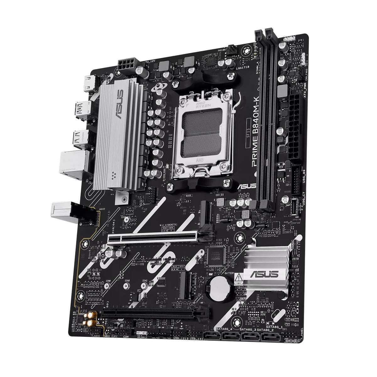 Материнская плата ASUS PRIME B840M-K AM5 mATX 2xDDR5 2xPCIEx16 2xM.2 HDMI 2.5GLAN