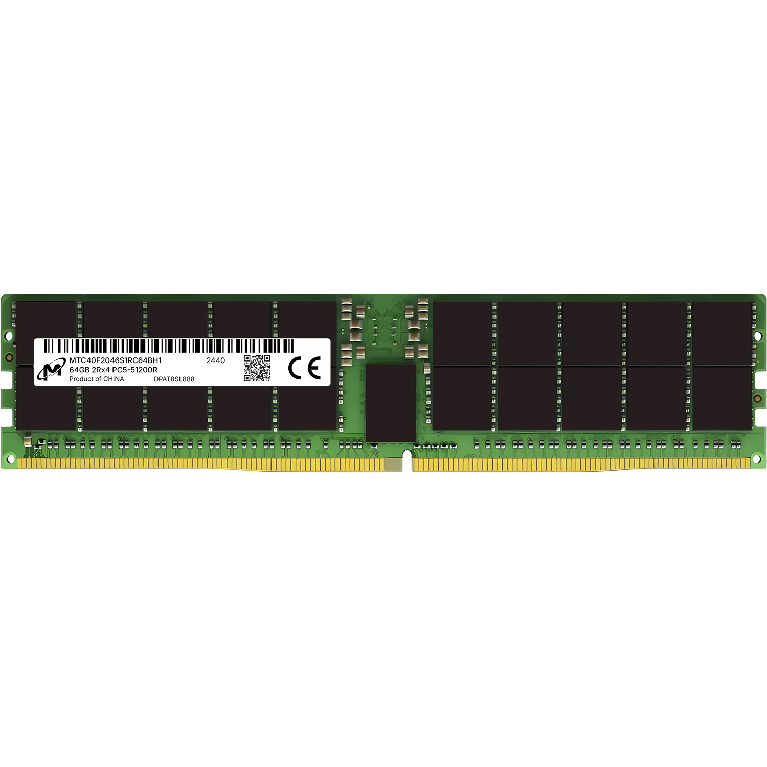 Память оперативная/ Micron 64GB DDR5 6400 MT/s CL52 2Rx4 ECC Registered DIMM 288pin pulled