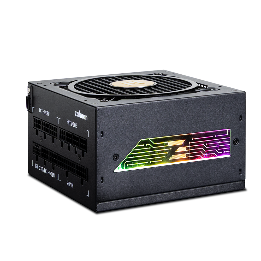 Блок питания Zalman ATX 1200W ZM1200-TMX2 VIEW Gen.5 80+ gold 24pin APFC 120mm fan 12xSATA Cab Manag