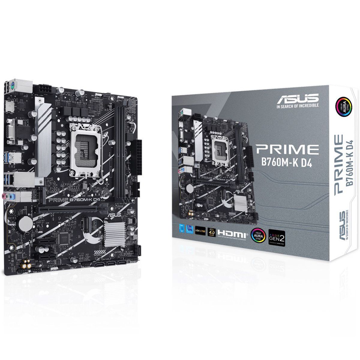 Материнская плата Asus PRIME B760M-K D4 Soc-1700 Intel B760 2xDDR4 mATX AC`97 8ch(7.1) GbLAN RAID+VG