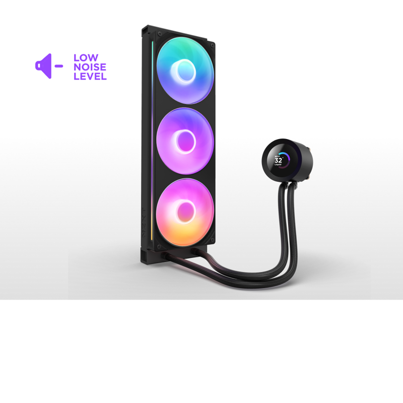 Система жидкостного охлаждения NZXT Kraken Plus 360 RGB V2 (260W, 360mm, LED temp., Black, RGB/ Fans
