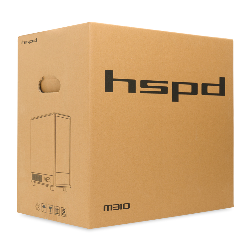 Корпус HSPD M310, Mesh Mini-tower, White, TG, 0.4 SPCC, 3x120mm ARGB mATX, mITX 180/280/160mm 1x2.5"