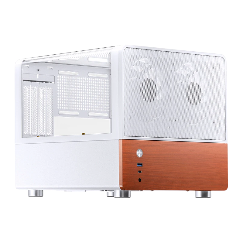 Корпус JONSBO V12, Mini-Tower, TG, 2x120mm, 1xUSB-A 3.0 + 1xUSB-C 3.2, mATX, mITX White