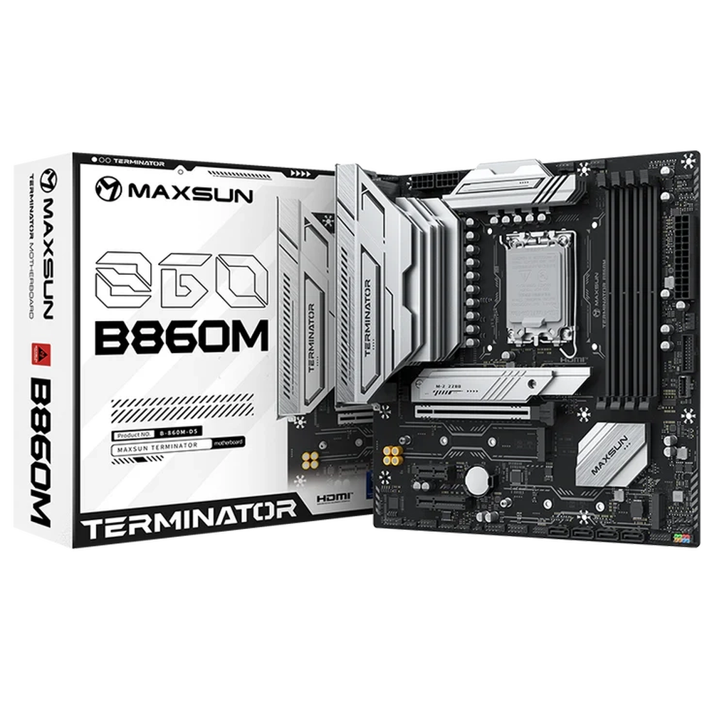 Материнская плата Maxsun MS-Terminator B860M B860, LGA1851, 4*DDR5, 1*PCIEx16, 1*PCIEx4, 1*PCIEx1, 3