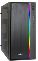 Корпус Minitower ExeGate mEVO-9301 (mATX, без БП, с окном, 2*USB+1*USB3.0, HD аудио, черный, с RGB подсветкой)
