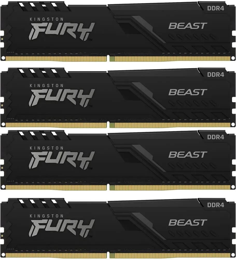 Kingston DRAM 64GB 3200MHz DDR4 CL16 DIMM (Kit of 4) FURY Beast Black EAN: 740617319835