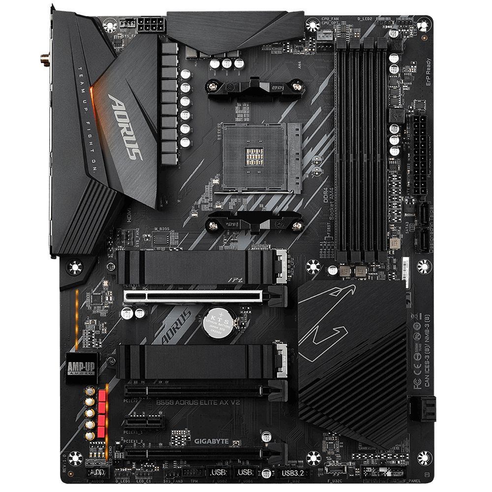 Материнская плата Gigabyte B550 AORUS ELITE AX V2, Socket AM4, AMD B550, 4xDDR4-3200, HDMI+DP, 3xPCI
