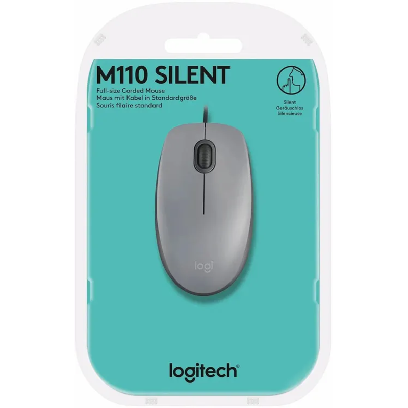 Мышь Logitech M110 серый оптическая (1000dpi) silent USB (2but)