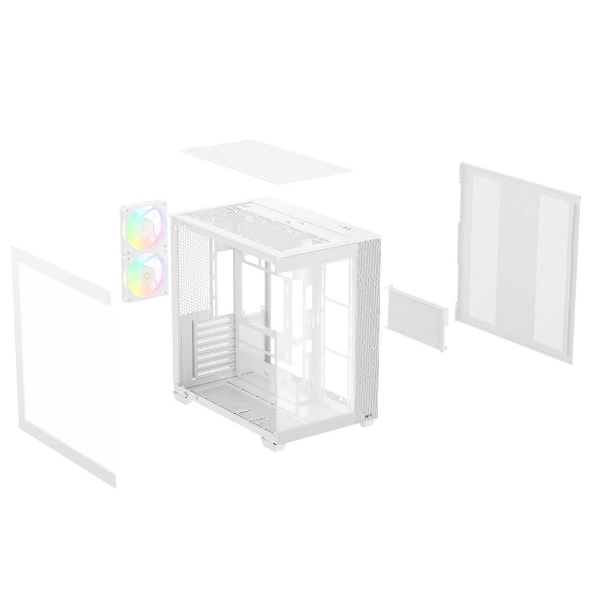 Корпус Ocypus Delta C74 WH ARGB, Midi-Tower, TG, 2x120mm ARGB, 2xUSB-A 3.0 + 1xUSB-C 3.1, ATX, mATX,