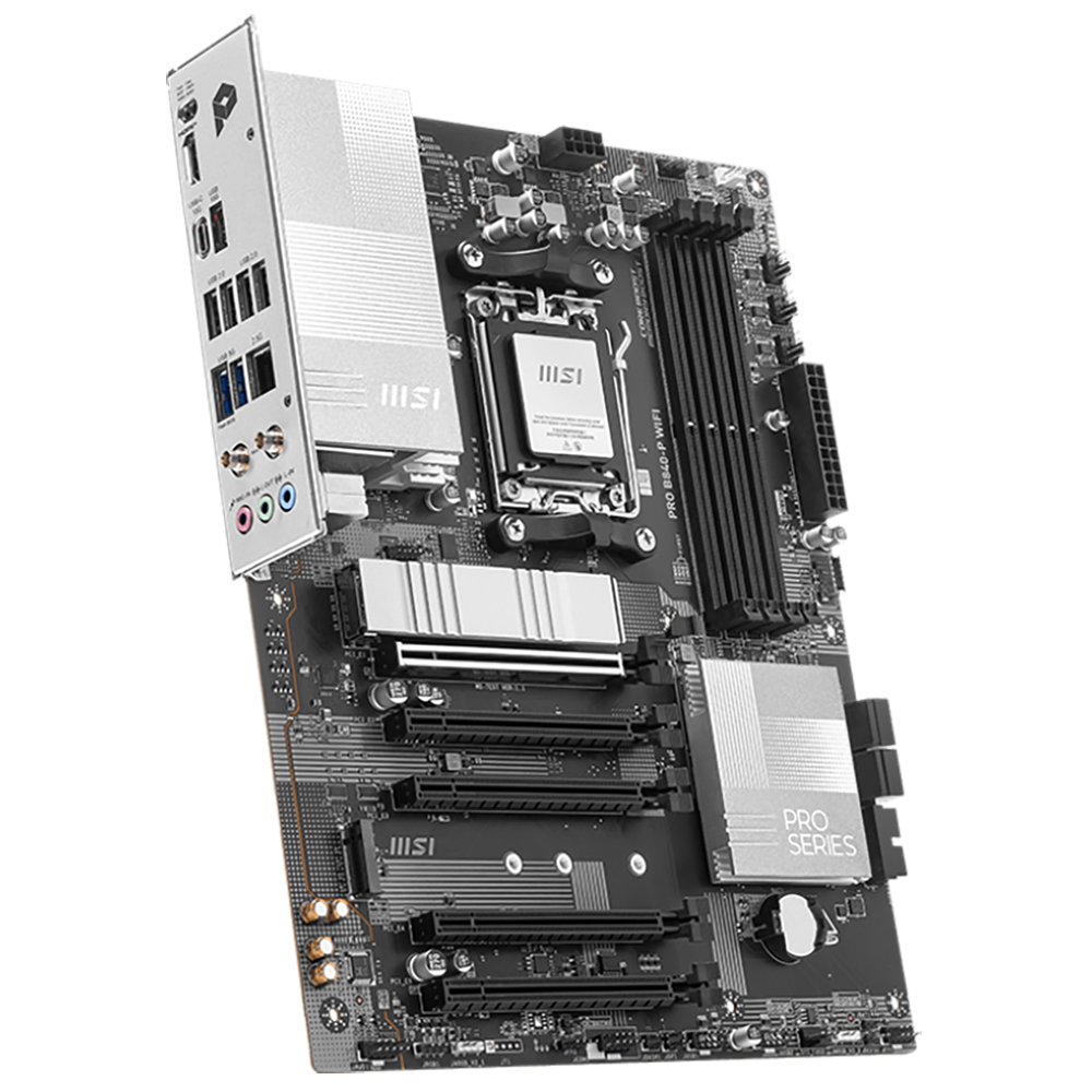 Материнская плата MSI PRO B840-P WIFI Socket AM5 AMD B840 4xDDR5 ATX AC`97 8ch(7.1) 2.5Gg RAID+HDMI