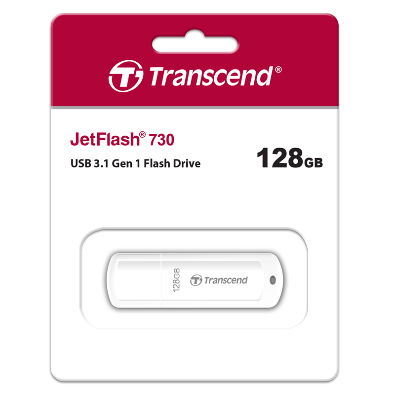 Флеш Диск Transcend 128Gb Jetflash 730 TS128GJF730 USB3.0 белый
