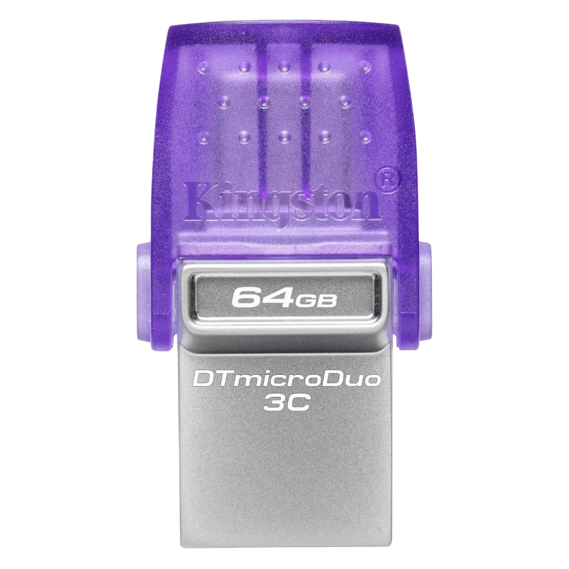Флеш Диск Kingston 64Gb DataTraveler microDuo 3C DTDUO3CG3/64GB USB3.0 фиолетовый