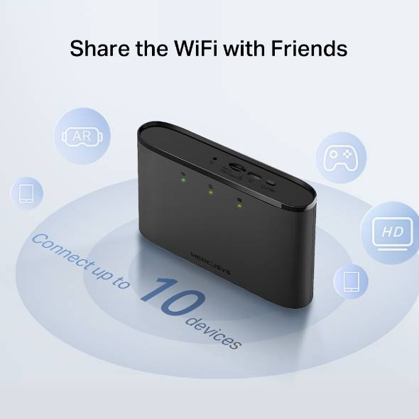 Бесшовный Mesh роутер Mercusys MT110 N150 3G/4G черный