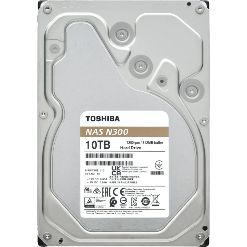 Жесткий диск Toshiba N300 NAS SATA3 3.5" 10TB 7200 512Mb 6Gb/s 1 year warranty (replacement WD101EFB