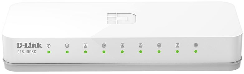 Коммутатор D-Link DES-1008C/B1A 8x100Мбит/с неуправляемый