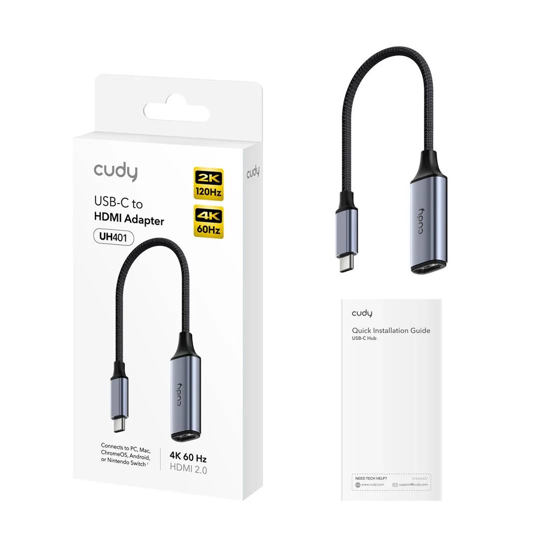 Cudy UH401 Переходник USB-C — HDMI (4K, 60 Гц)