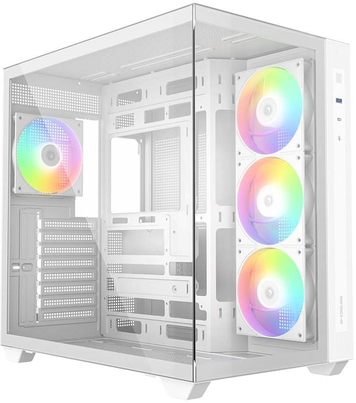 Корпус ID-Cooling View 510 белый без БП ATX 10x120mm 2x140mm 1xUSB3.0 audio bott PSU