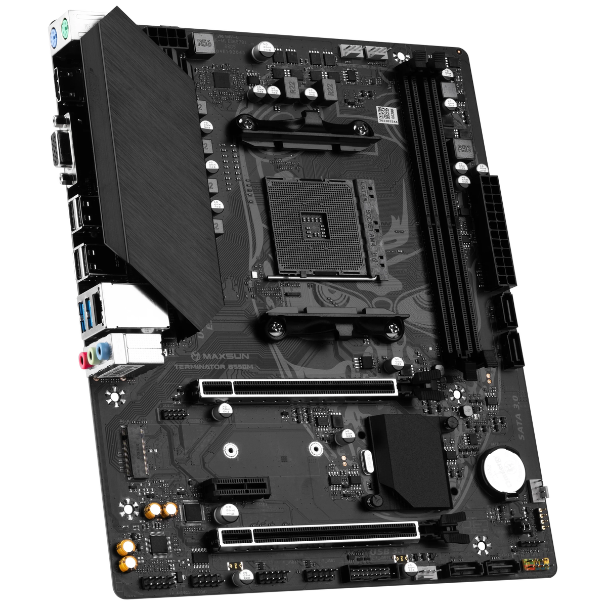 Материнская плата Maxsun MS-Terminator B550M Soc-AM4 AMD B550 2xDDR4 mATX AC`97 8ch(7.1) GbLAN RAID+