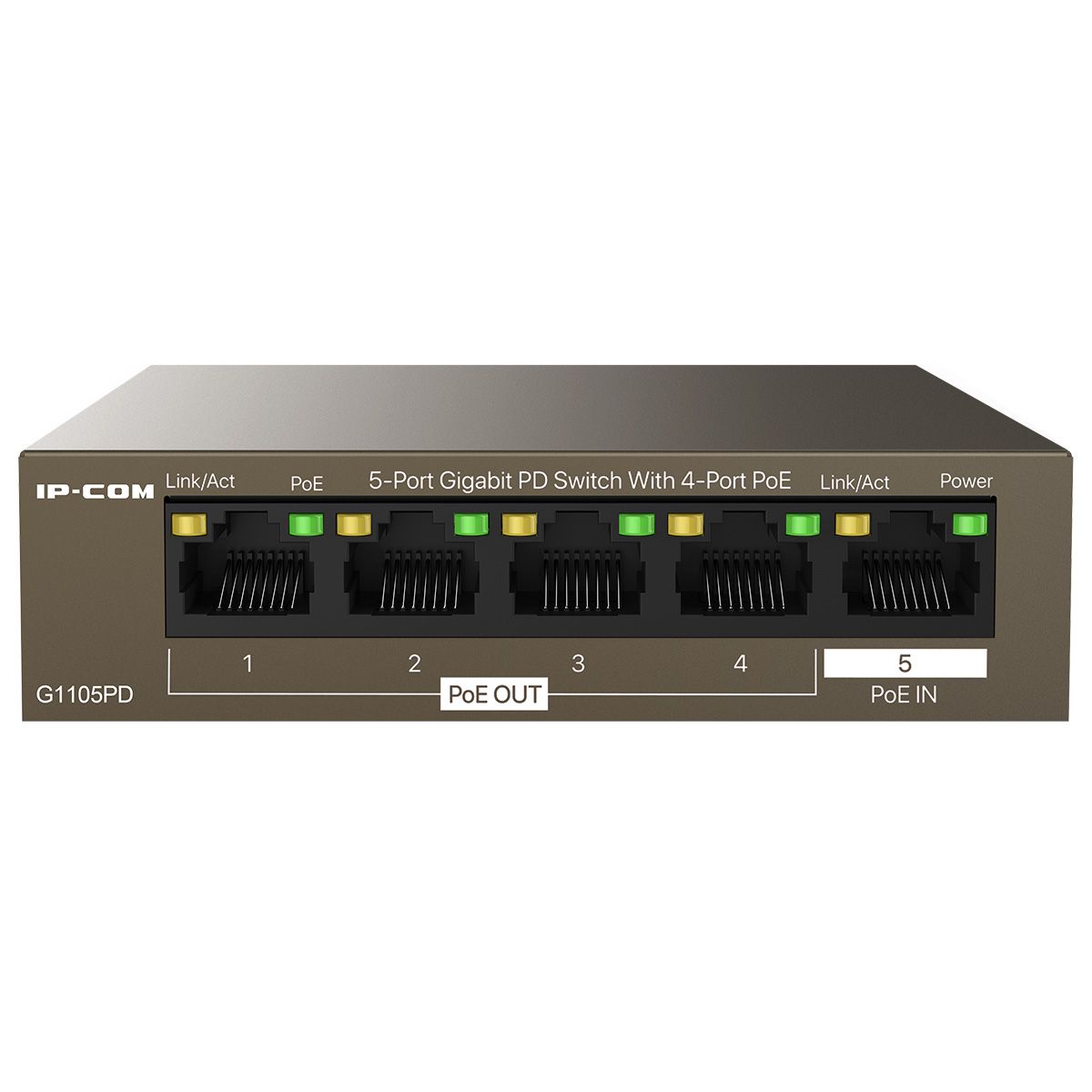 Коммутатор IP-Com G1105PD (L2) 5x1Гбит/с 4PoE 30W неуправляемый