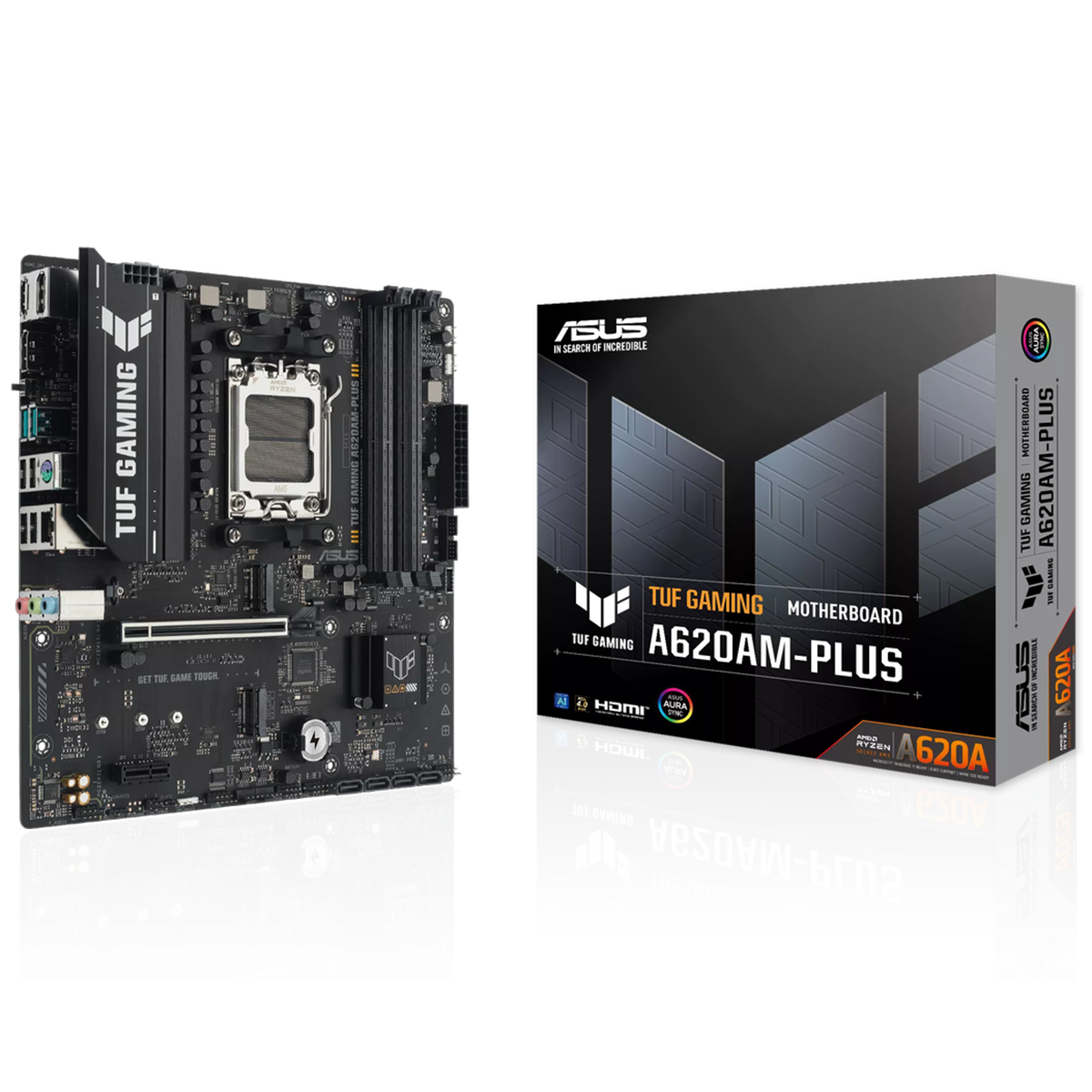Материнская плата ASUS TUF GAMING A620AM-PLUS, AM5, A620A, 4*DDR5, 4*SATA, 2*M.2, 2*USB 3.2, 4*USB 2