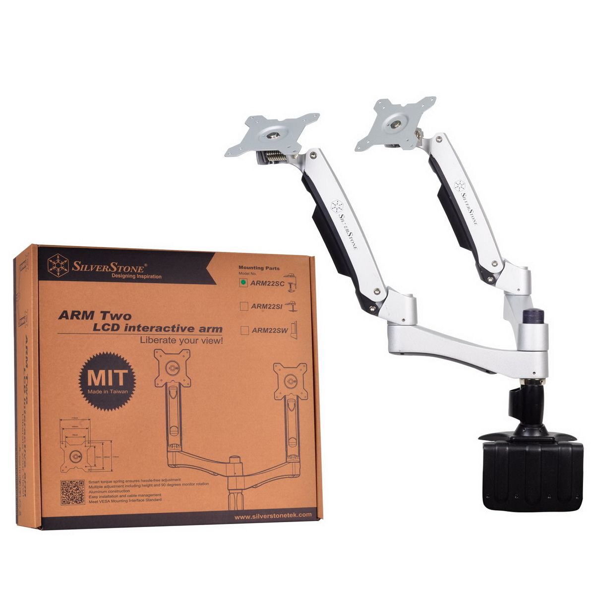 Подставка настольная Silverstone SST-ARM22SC (G56ARM22SC00010)