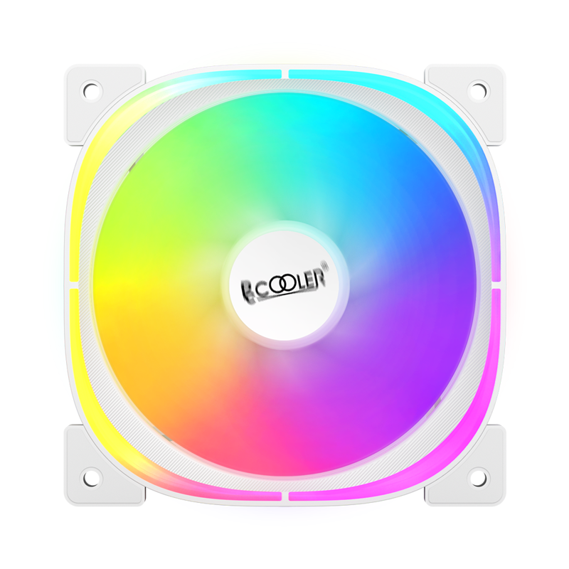 Кулер для корпуса PCCooler EF120 ARGB WH (120x120x25mm, 4-pin PWM, ARGB, 37.98CFM, 25.7dBA, 1500RPM,