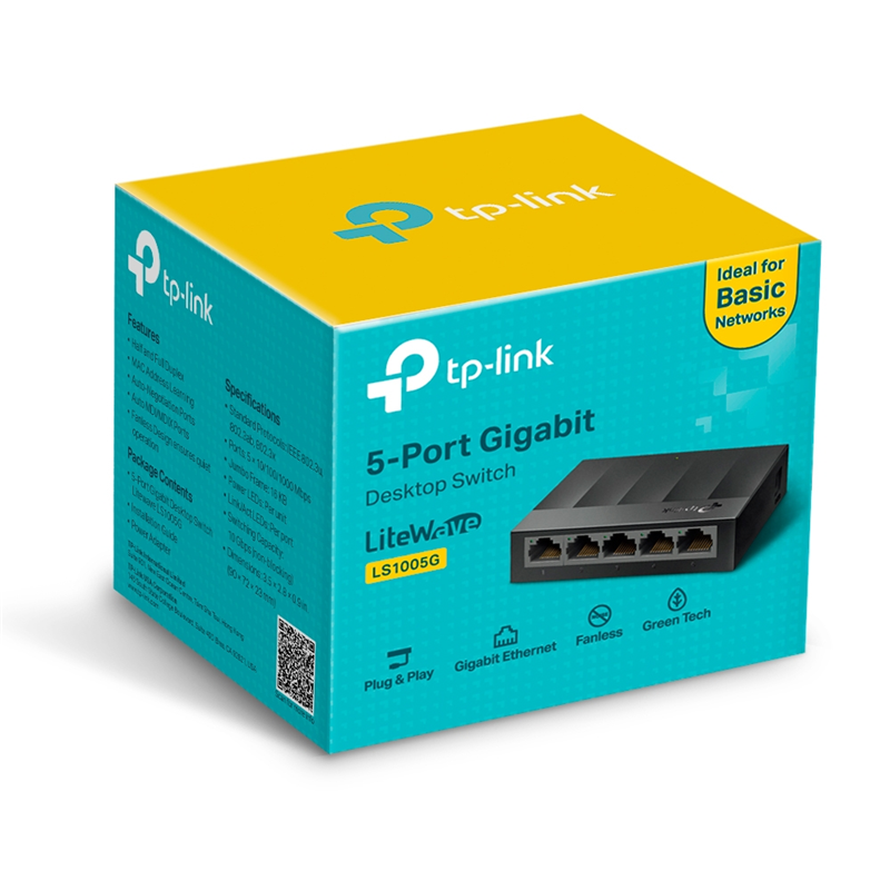 Коммутатор TP-Link LS1005G (L2) 5x1Гбит/с неуправляемый