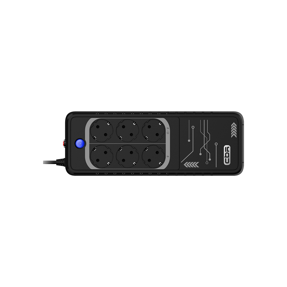 ИБП CBR [LGT-850H-6F-LDB] Offline  850VA/480W 6Ah12V 6 x Shuko+ Breaker