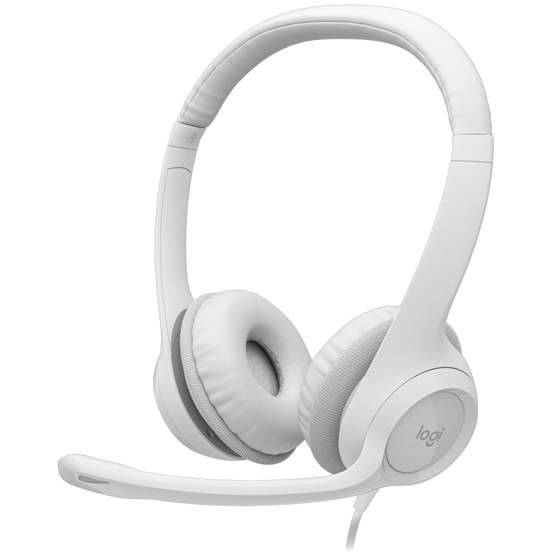 Наушники с микрофоном Logitech H390 белый 1.9м накладные USB оголовье (981-001288)