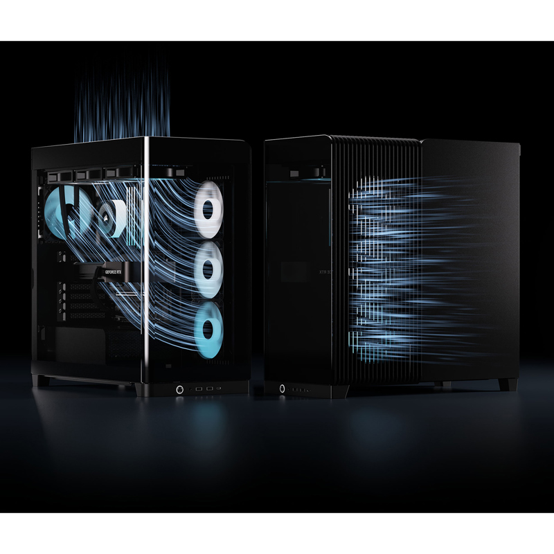 Корпус Corsair Frame 4500X RS-R ARGB, Midi-Tower, TG, 3x120mm ARGB reverse fans, 2xUSB-A 3.2, 1xUSB 