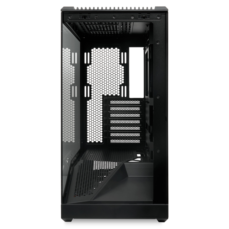 Корпус HSPD F711, Panoramic Full Tower, Black, TG, 0.7 SPCC, no fans ATX, mATX, mITX 190/420/280mm 2
