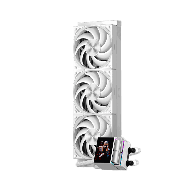Система водяного охлаждения PcCooler DS360 Display Soc-AM5/AM4/1200/1700/1851 белый 4-pin 39.8dB Al 