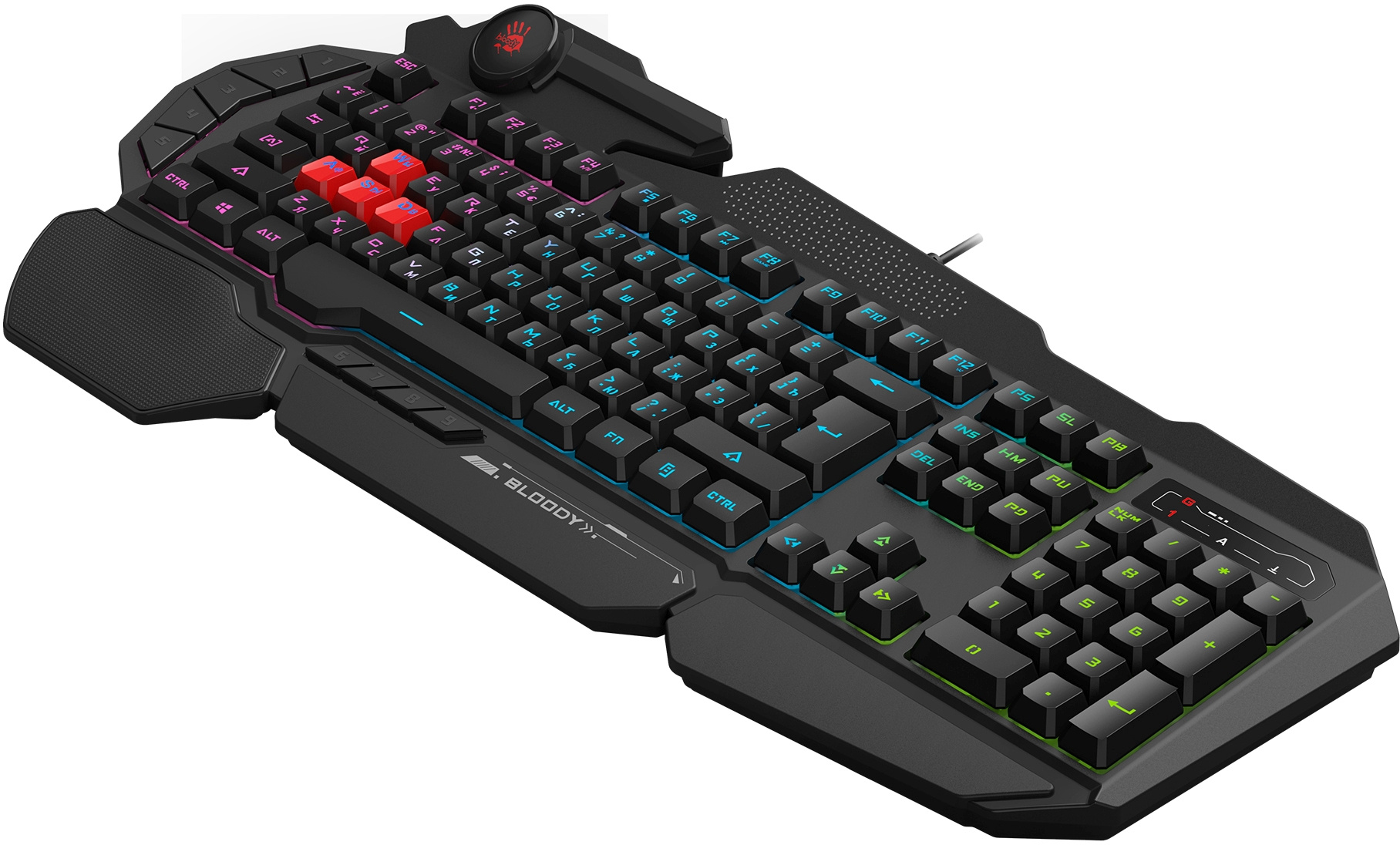 Клавиатура A4Tech Bloody B314 черный USB Multimedia for gamer LED (подставка для запястий)