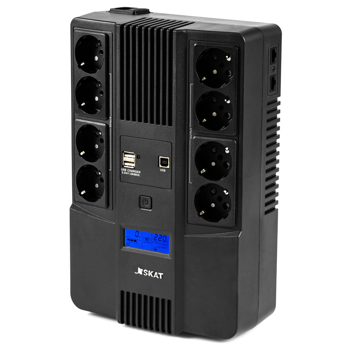 Источник бесперебойного питания (8933) SKAT-UPS 800-AID-IN-1x9-8 ИБП 220В 480Вт, LCD, АКБ 1x 9Ач, li