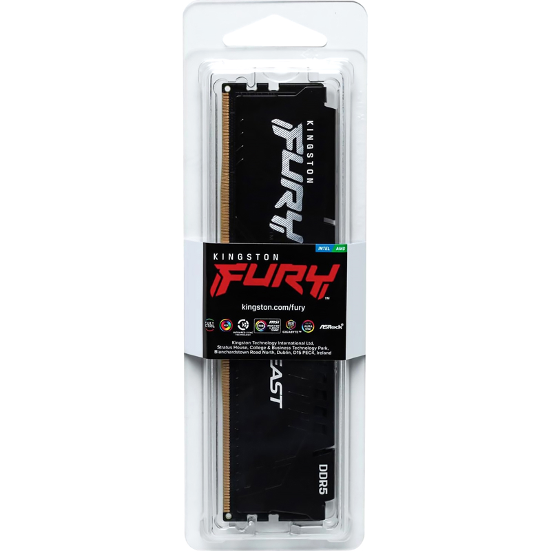 Память DDR5 16GB 6400MHz Kingston KF564C32BBE-16 Fury Beast Black Expo RTL Gaming PC5-51200 CL32 DIM