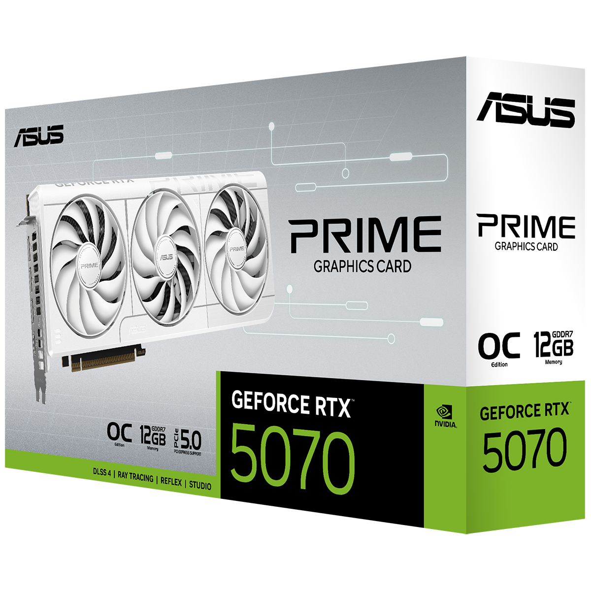 Видеокарта Asus PCI-E 5.0 PRIME-RTX5070-O12G-WHITE NVIDIA GeForce RTX 5070 12Gb 192bit GDDR7 2557/28