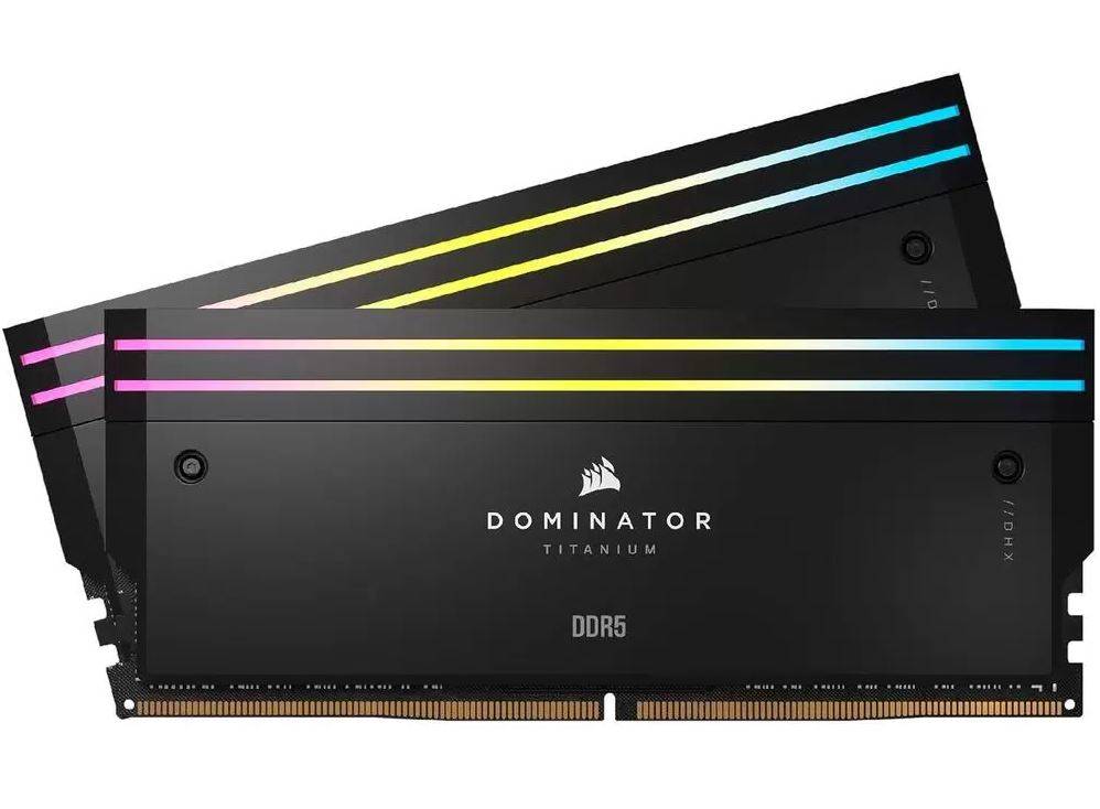Модуль памяти CORSAIR 64GB 6600МГц DDR5 CL32 DIMM (Kit of 2x32GB) XMP 3.0, Dominator Titanium RGB Bl