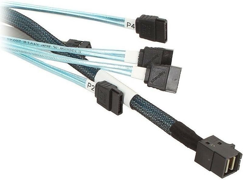 кабель Cable, SFF-8643 - 4*SATA (MiniSAS HD -to- 4*SATA), 1m (analog LSI00411, 2279800-R, L5-00221-0