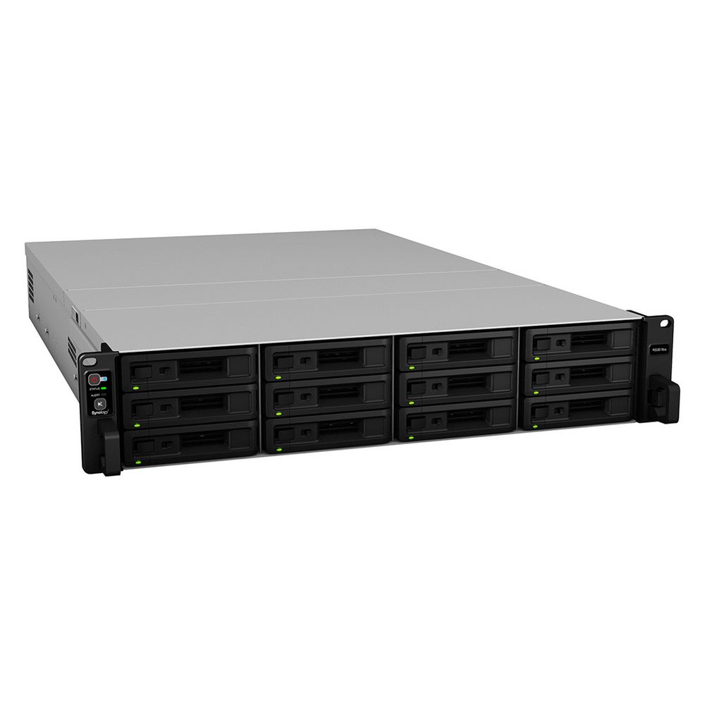 Synology RS3618XS Сетевое хранилище Rack 2U QC2,4Ghz/8Gb upto 64/RAID0,1,10,5,6/up to12HP HDDs SATA(