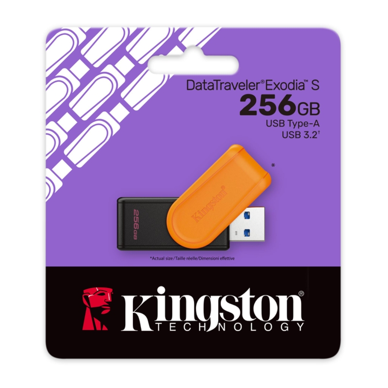 Флеш Диск Kingston 256GB DataTraveler Exodia S DTXS/256GB USB3.0 оранжевый/черный
