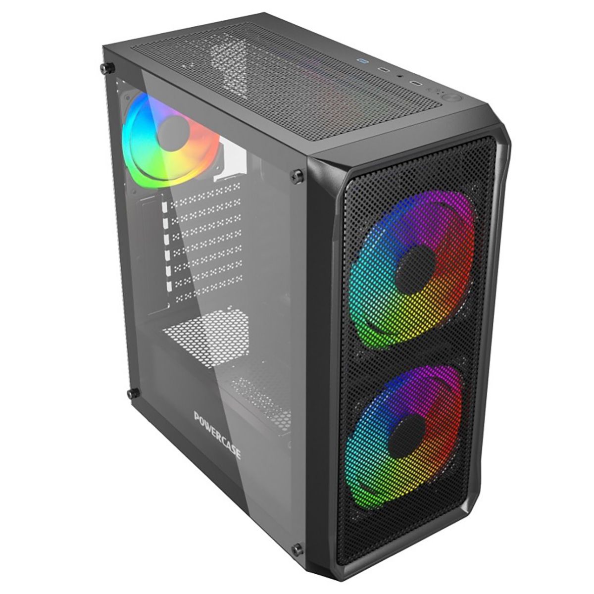 Корпус Powercase Mistral Edge SE, Tempered Glass, 2x 140mm ARGB PWM+1х 120mm ARGB PWM, чёрный, ATX