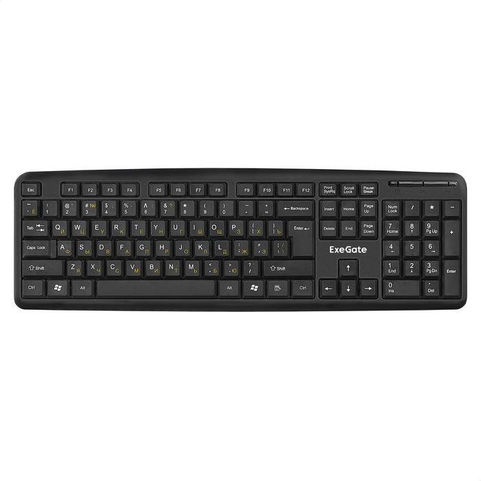Клавиатура ExeGate LY-331L2 (USB, полноразмерная, влагозащищенная, 104кл., Enter большой, длина кабе
