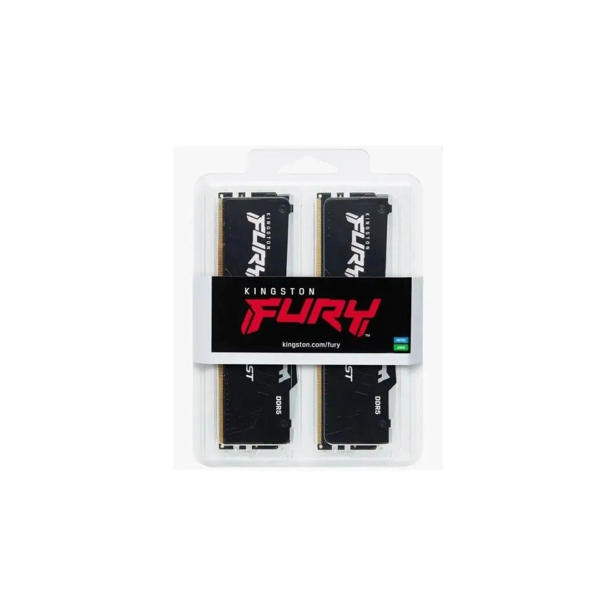 Модуль памяти Kingston 32GB DDR5 5600 DIMM FURY Beast Black RGB kit 2*16,Non-ECC,  CL40, 1.25V, 288-