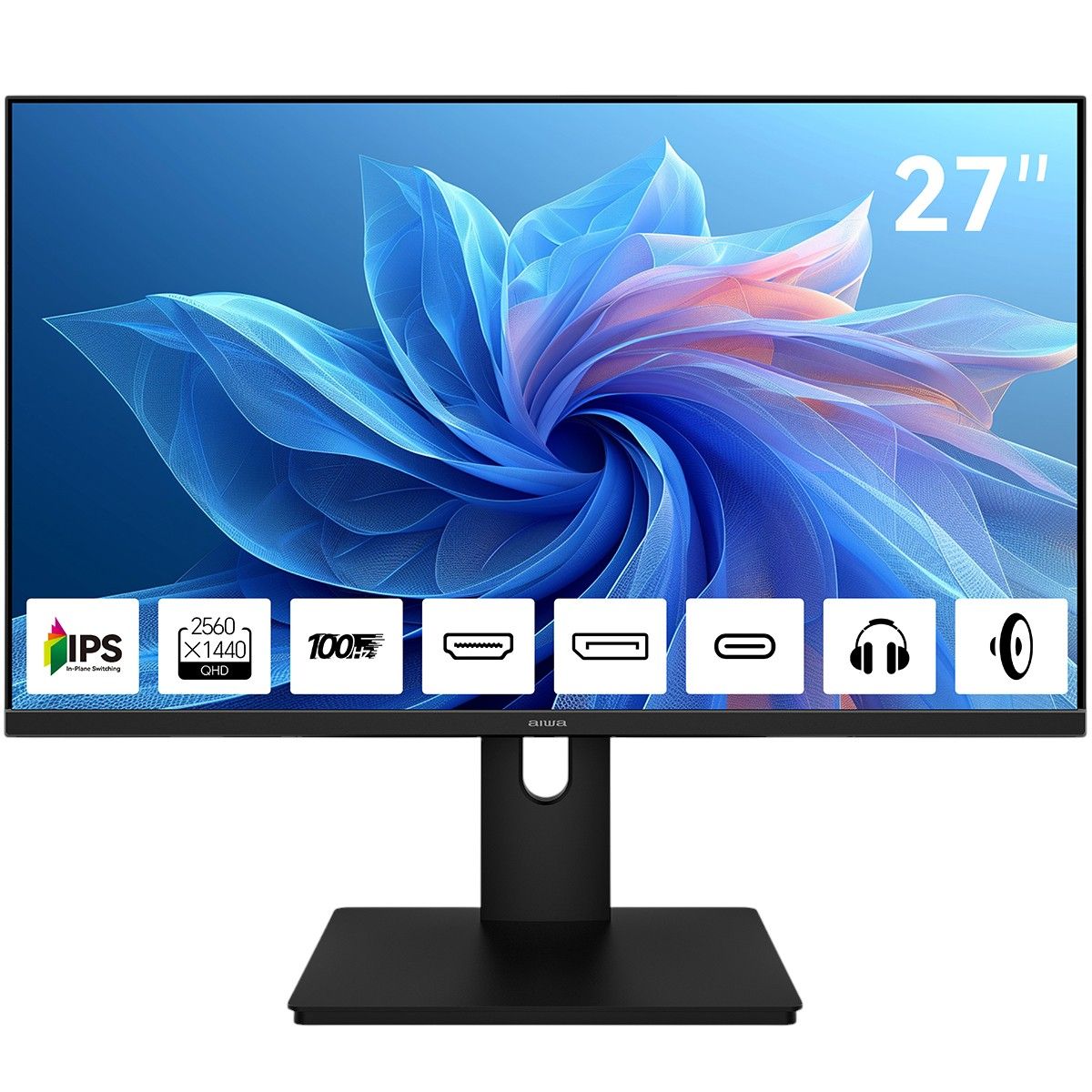 Монитор 27" AIWA MQ272A  IPS, 2560x1440, 100Hz, 4ms, 300сd/m, 1500:1, HDR | HDMI(2.0), DP(1.2),
