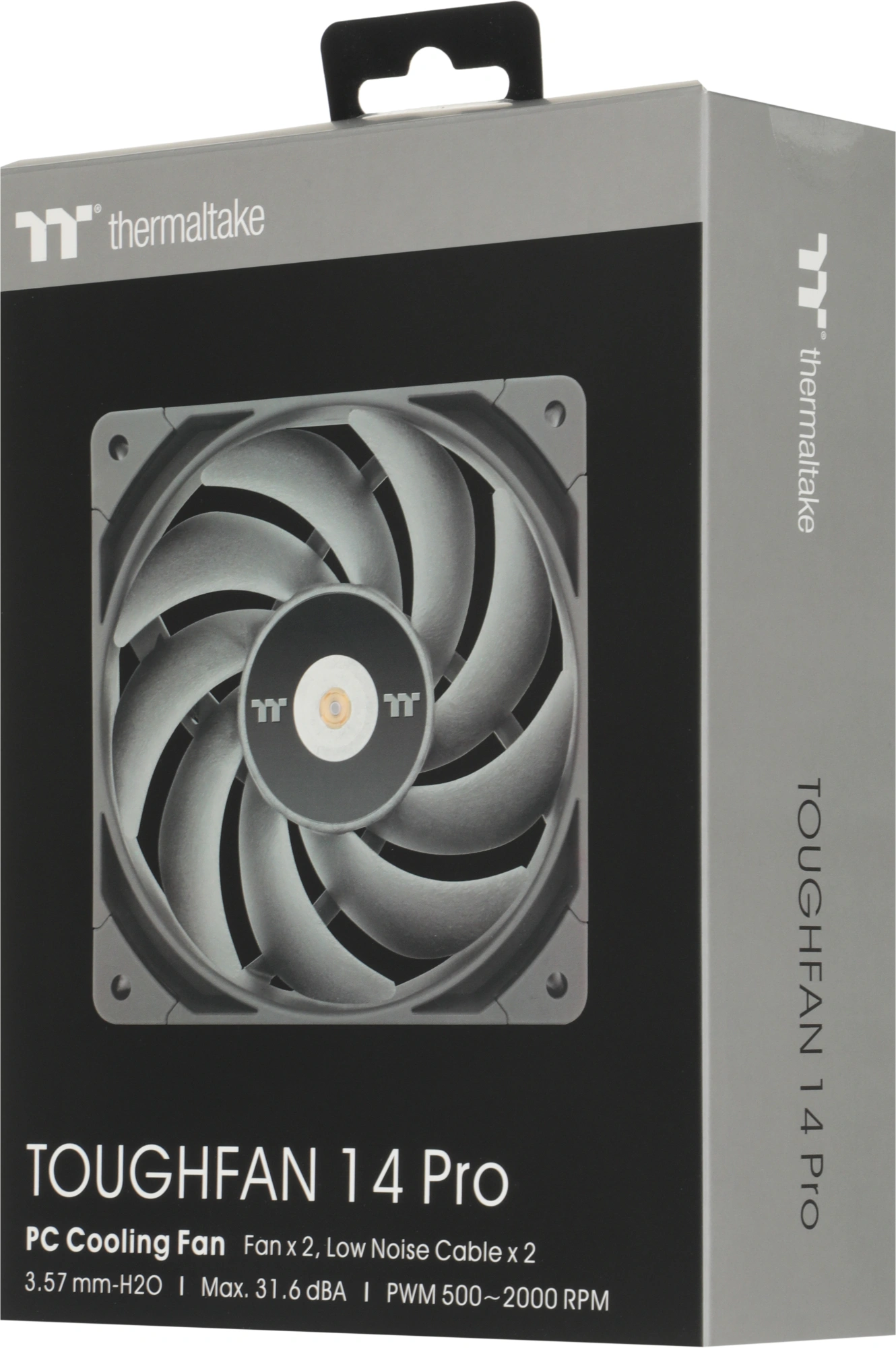 Вентилятор для корпуса Thermaltake Toughfan 14 Pro 140х140x25 черный 4-pin 31.6дБ (упак.:2шт) (CL-F160-PL14BL-A) Ret