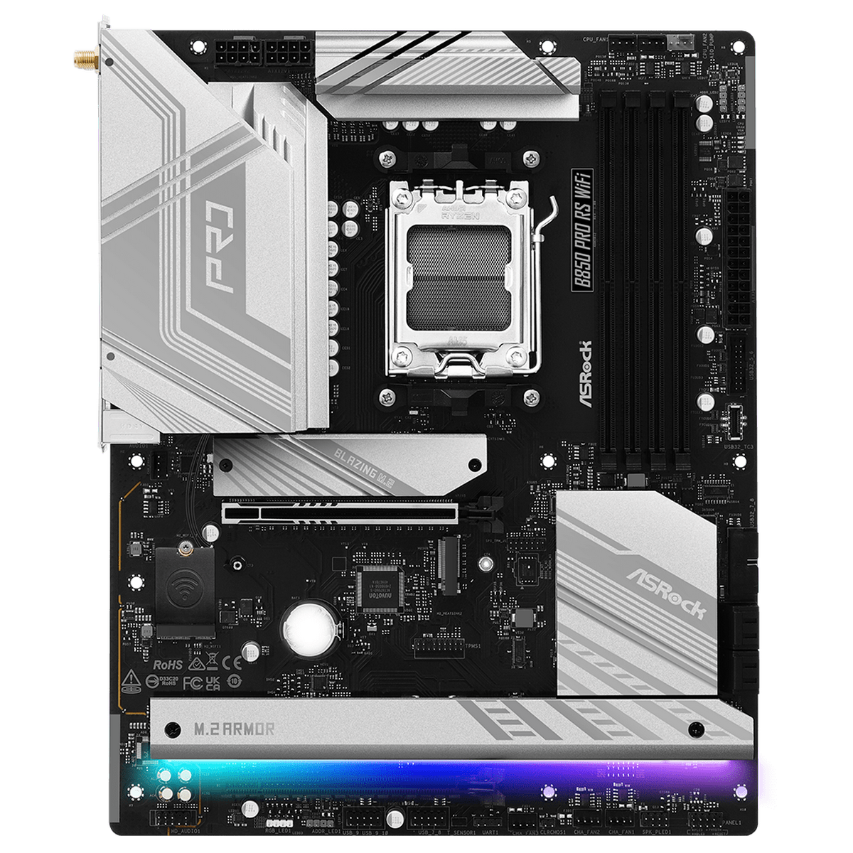 Материнская плата Asrock B850 PRO RS WIFI Socket AM5 AMD B850 4xDDR5 ATX AC`97 8ch(7.1) 2.5Gg RAID+H