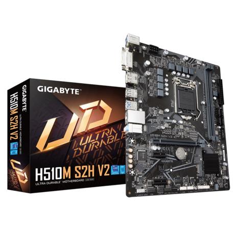 Материнская плата GIGABYTE H510M H V2, LGA1200, H470, 2*DDR4, D-Sub+HDMI,  4 SATA 6 Гб/с, M2, Audio,
